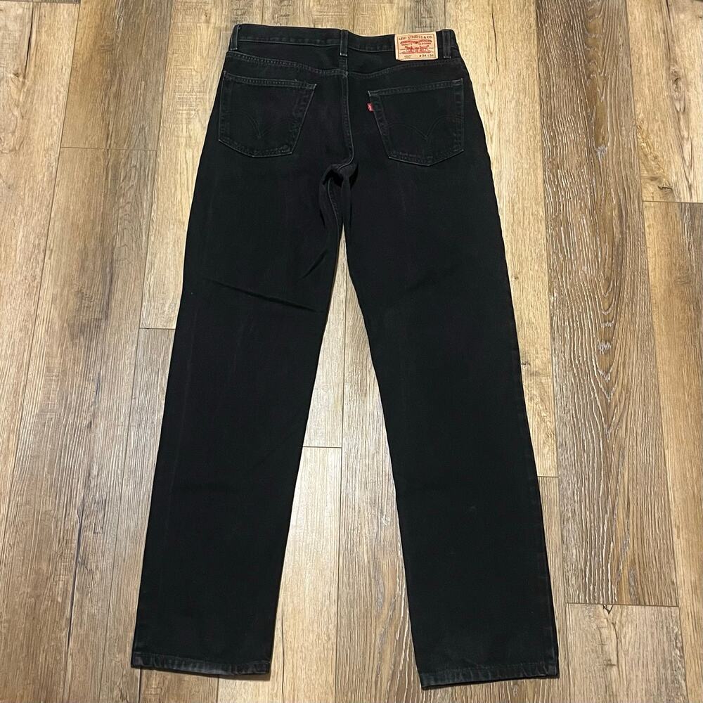 VTG Y2K Levi’s 550 Relaxed Fit Straight Leg Jeans Black Mens 34x36 Grunge Work - Picture 3 of 10